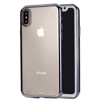 Electroplated iPhone XS Max Soft TPU Back Cover - Black