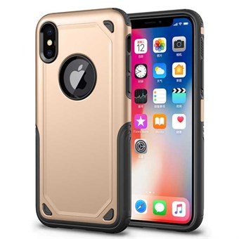 Shockproof Armor Cover in TPU and PC for iPhone XS Max - Gold