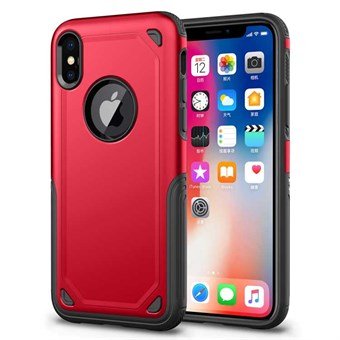 Shockproof Armor Cover in TPU and PC for iPhone XS Max - Red