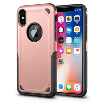 Shockproof Armor Cover in TPU and PC for iPhone XS Max - Rose Gold