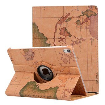 World map iPad Pro 11 (2018) Rotating cover - Brown