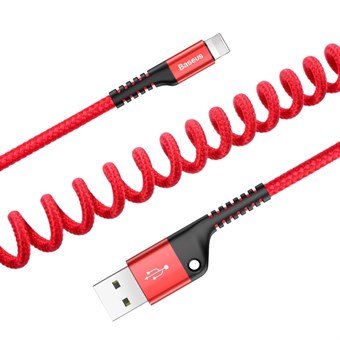 Baseus Twist Shaped Lightning Cable 1 Meter - Red