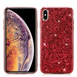 Glitter Powder TPU Cover for iPhone XS Max - Red