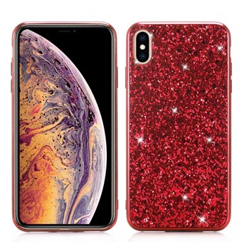 Glitter Powder TPU Cover for iPhone XS Max - Red