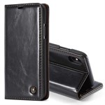 CaseMe Leather Case for iPhone XS Max with Card Holder - Black