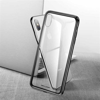 Baseus Cover with Tempered Glass, Back and Shockproof Edges in TPU for iPhone XS Max - Black