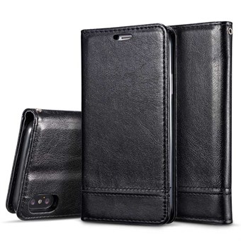 Leather Case for iPhone XS Max with Card Holder - Black