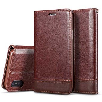 Leather Case for iPhone XS Max with Card Holder - Brown