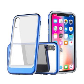 Transparent Shockproof Cover in PC for iPhone XS Max - Blue
