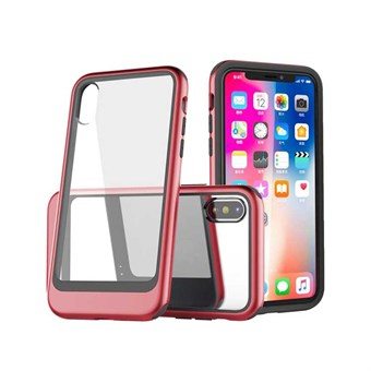 Transparent Shockproof PC Cover for iPhone XS Max - Red