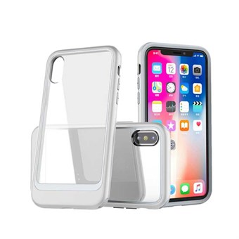Transparent Shockproof Cover in PC for iPhone XS Max - Silver