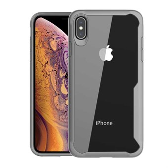 Transparent Cover in PC with shock-proof edges in TPU for iPhone XS Max - Gray