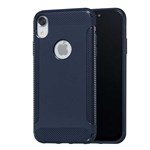 Stylish Cover in TPU and Carbon Fiber for iPhone XR - Blue