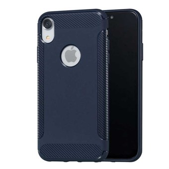 Stylish Cover in TPU and Carbon Fiber for iPhone XR - Blue