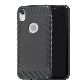 Stylish Cover in TPU and Carbon Fiber for iPhone XR - Gray