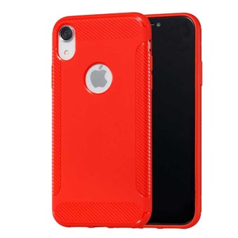 Stylish Cover in TPU and Carbon Fiber for iPhone XR - Gray
