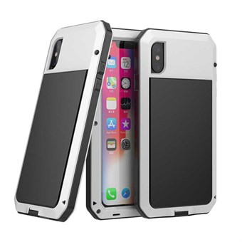 Waterproof Metal Case for iPhone XR - White