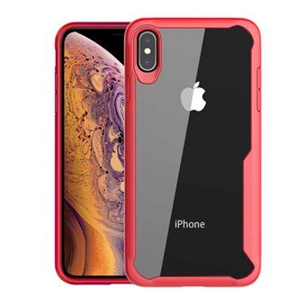 Transparent Shockproof Cover in TPU and PC for iPhone XR - Red