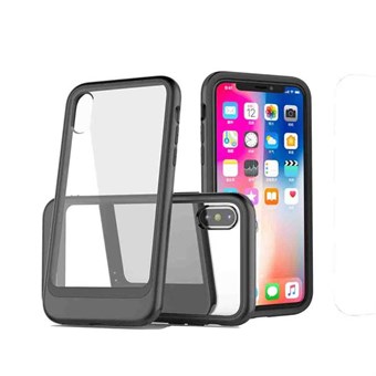 Transparent Shockproof Cover in PC for iPhone XR - Black