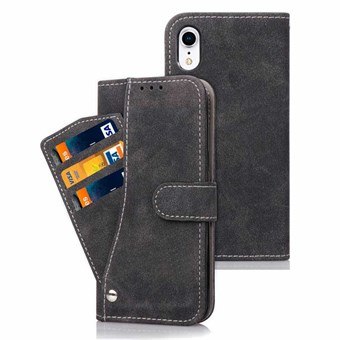 Leather Case for iPhone XR - Card Holder Front - Black