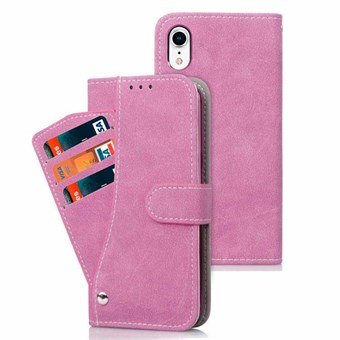 Leather Case for iPhone XR - Front Card Holder - Magenta