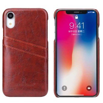 Fashion Leather Cover for iPhone XR - Brown