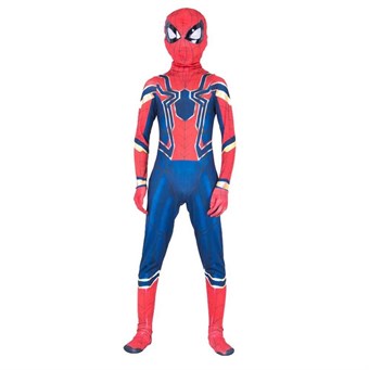 Iron Spiderman Costume Kids - Incl. Mask + Suit - Medium - 120-130 cm