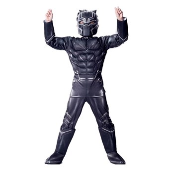 Black Panther Costume Kids - Incl. Mask + Suit - Small - 110-120 cm