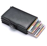 iSafe 2.0 Double Leather Card Holder - Black