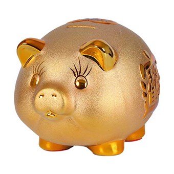 Piggy Bank - Golden Piggy Bank with Chinese Ornaments - LIMITED MODEL