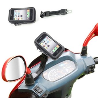 Side Mirror Smartphone Holder for Moped / Scooter / Motorcycle - Water resistant