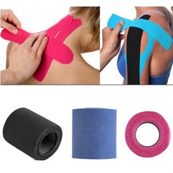 1 Roll 5 cm x 5 m Sport Serrated Tape Security Protection Sport Cotton Elastic Muscle Bandage Strain Injury Muscle Sticker Holder #23195