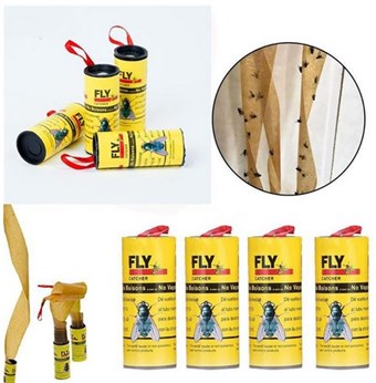 Double Sided Flypaper / Insect Paper - Adhesive Fly Catcher - 4 Pcs.