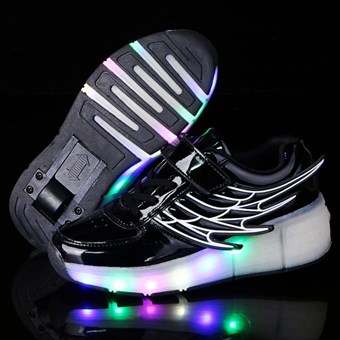 Roller Skating Shoes - Kondisko - Sneakers with Wheels and Light - Black