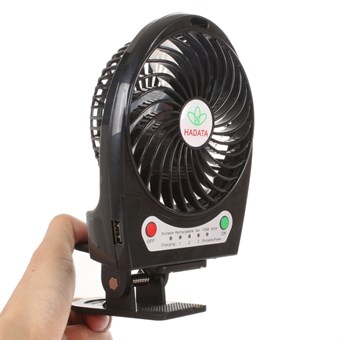 Small powerful Fan w / LED light - Black