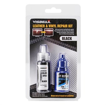 Leather Repair Kit Restorer Black Auto Car Sits - Sofa Holes Scratches - Rips Skin Leather Cleaner - Black