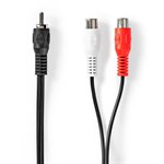 Subwoofer Cable | RCA connector | 2 x RCA connector | 0.2 m | Black