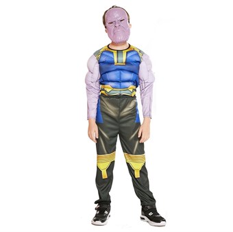 Thanos Costume - Children - Incl. Suit + Glove - Large - 130-140 cm