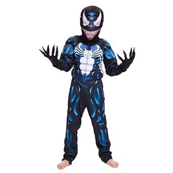 Venom Costume Kids - incl. Mask + Suit - Small - 110-120 cm
