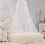 White House Bed Lace Netting Canopy Circular Mosquito Net