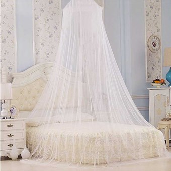 White House Bed Lace Netting Canopy Circular Mosquito Net