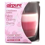 AirPure Candles - Scented candles - 3 candles in one - Cherry Berry, Berry Forever & Truly Berry - Fresh berry scent