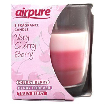 AirPure Candles - Scented candles - 3 candles in one - Cherry Berry, Berry Forever & Truly Berry - Fresh berry scent