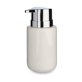 Soap Dispenser Silver White Ceramic Metal 300 ml (6 Units)