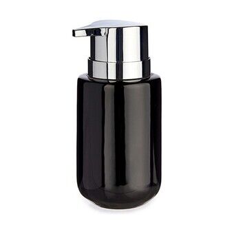 Soap Dispenser Silver Black Ceramic Metal 350 ml (6 Units)