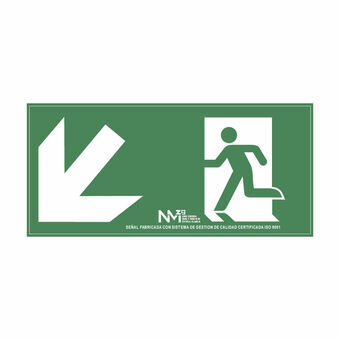 Sign Normaluz Evacuación escalera abajo izquierda PVC 32 x 16 cm