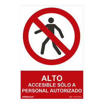 Sign Normaluz alto accesible sólo a personal autorizado PVC (30 x 40 cm)