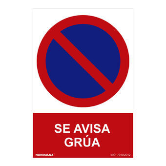 Sign Normaluz Se avisa grúa PVC (30 x 40 cm)