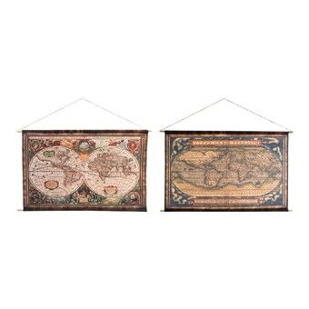 Painting DKD Home Decor Colonial World Map 97 x 75 cm (2 pcs)