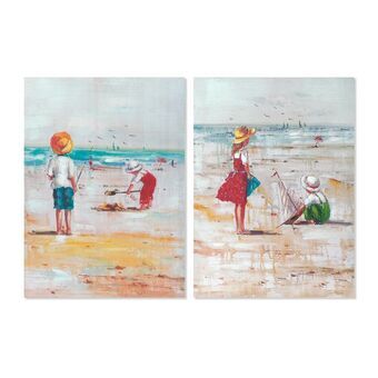 Painting DKD Home Decor Beach Boys (50 x 2,5 x 70 cm) (2 Units)